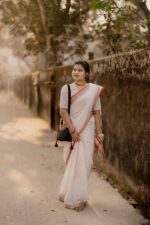 দেশীয় তাঁতের পিওর সুতি শাড়ি  - Pure cotton saree - Image 3