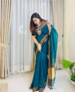 দেশীয় তাঁতের পিওর সুতি শাড়ি  - Pure cotton saree - Image 3
