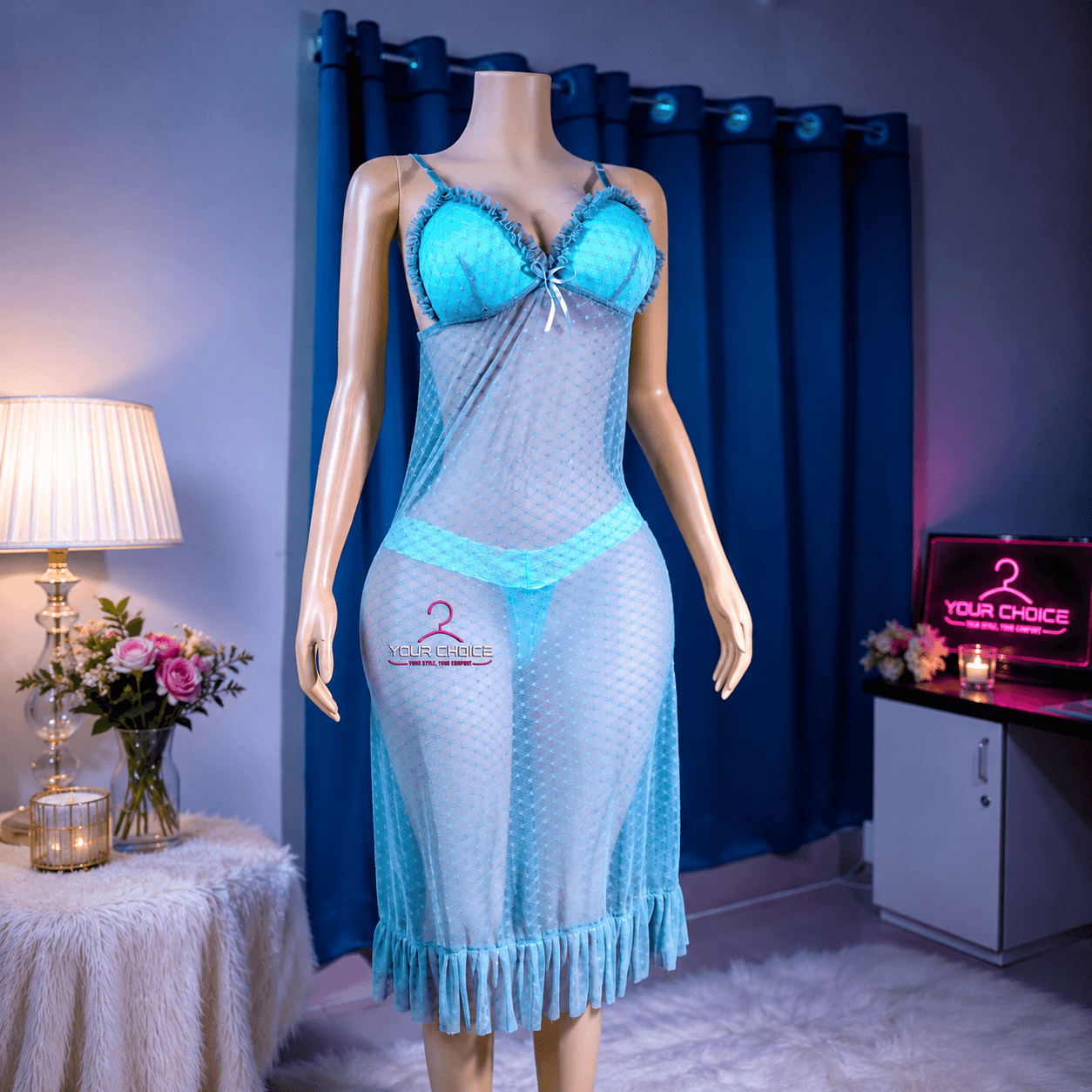 ChatGPT-Image-May-21-2026-03_13_29-PM.png Net Self Design Ladies Sky Blue Night Dress - Image 1
