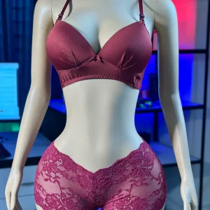 Comfortable Foam Net Bra & Panty Set  - Coffee Color SET - S5