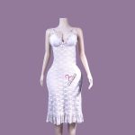 Net Self Design Ladies Skin color Night Dress - Image 2
