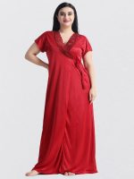 ছয় পার্টের নাইট ড্রেস ( মেরুন ) | ফ্রি সাইজ - Image 2